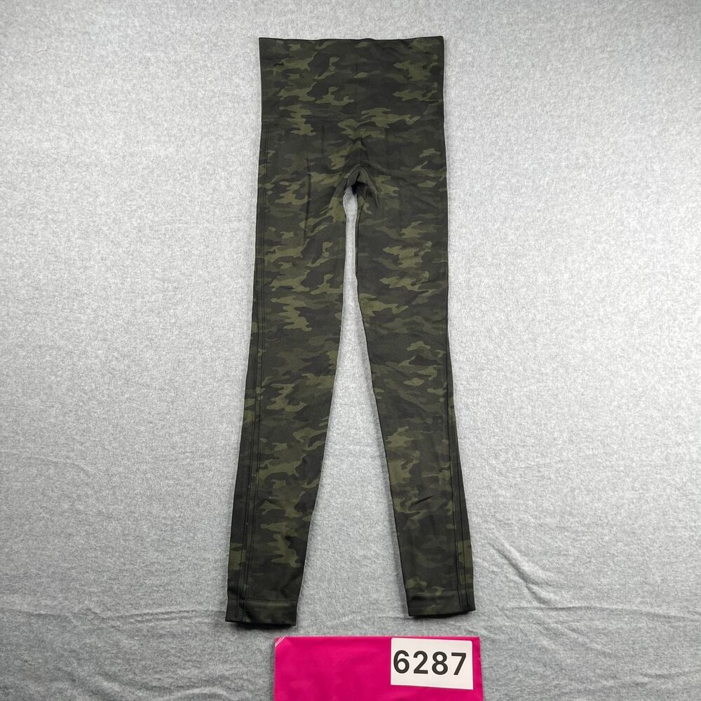 Spanx Camoflauge Leggings Womens Size Small Green Stretch Active Casual Camo